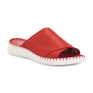 NEW ERIC MICHAEL Made In Italy Leather Gloria Comfort Slides read 362tn